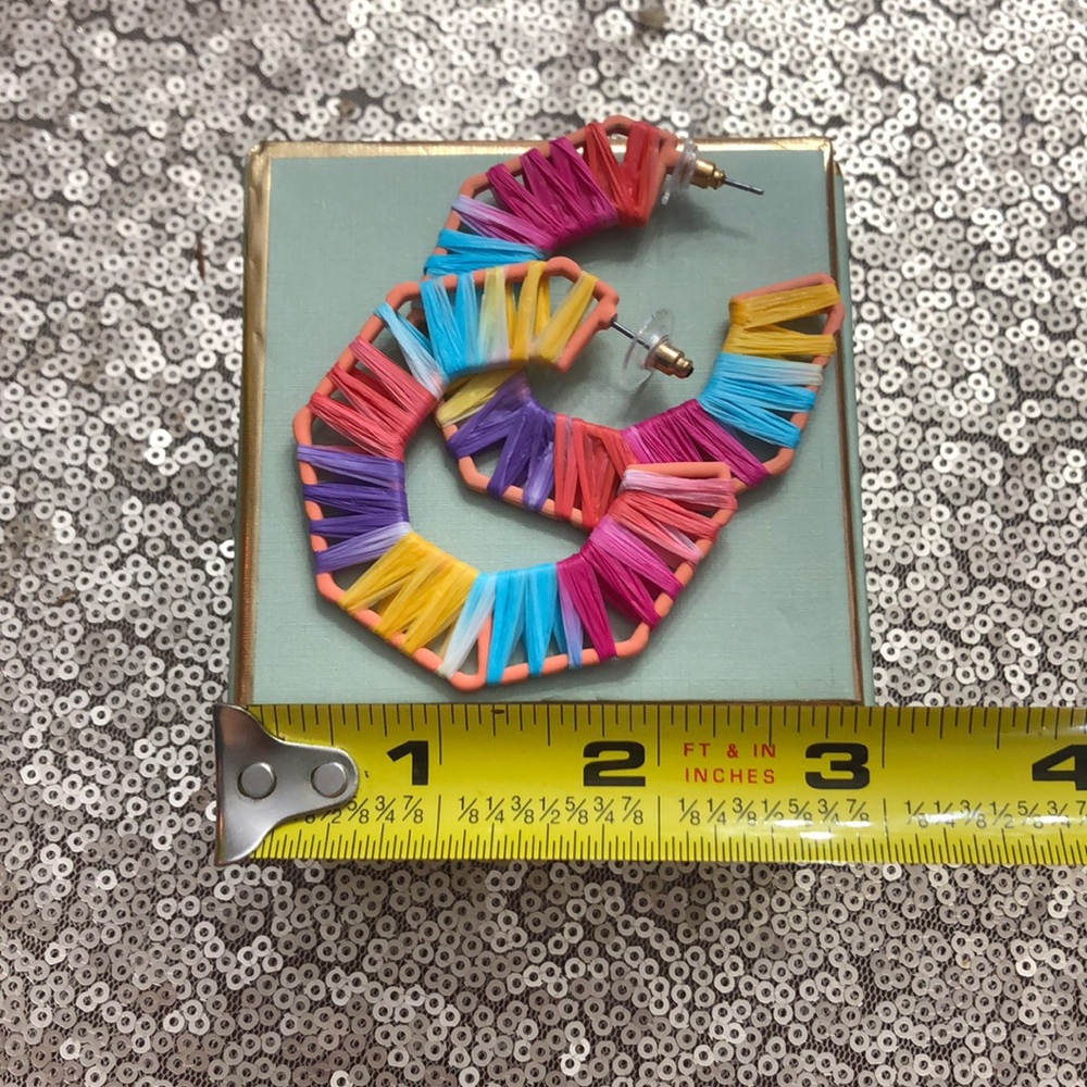 Baublebar Rainbow Raffia hoops - Picture 3 of 3